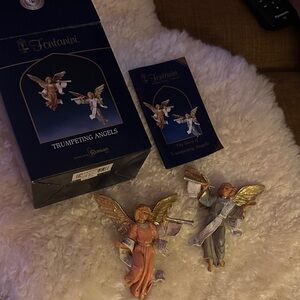 Vintage 2002 Fontanini Trumpeting Angels Holiday Decor